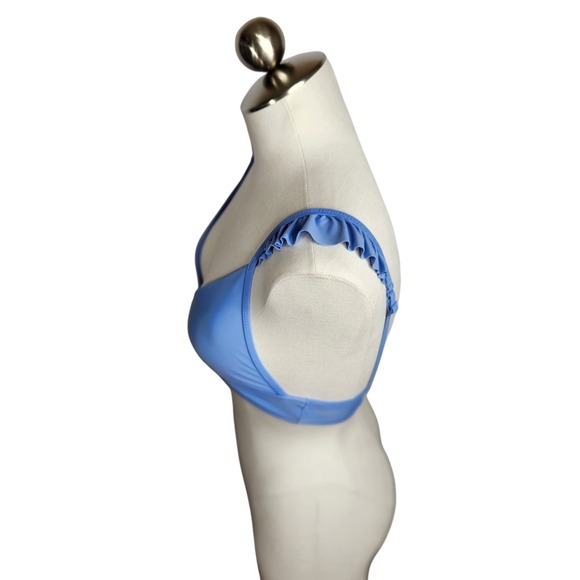 Aerie Triangle Ruffle Strap Bikini Swim Top‎ Womens XS Blue - Picture 6 of 9